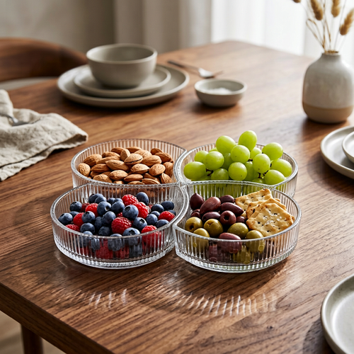 Elegant Glass Modular Serving Platter Set