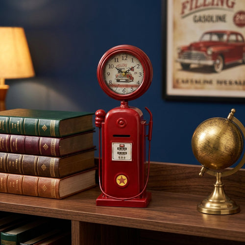 Retro Vintage Gas Pump Table Clock