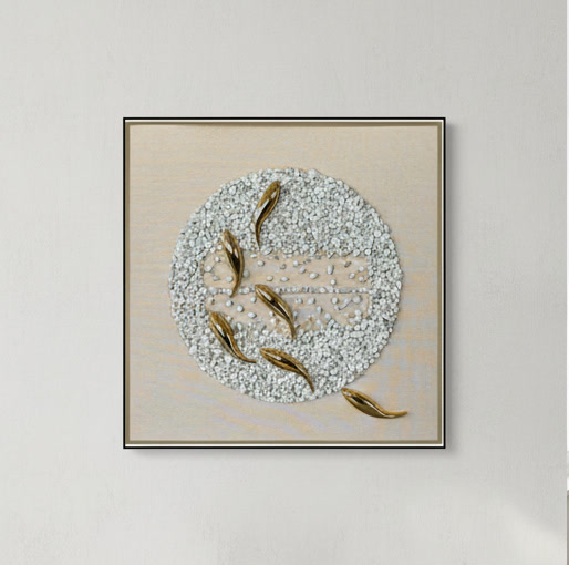 Golden Koi Pond 3D Wall Art