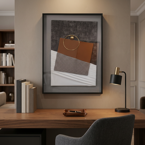 Modern Geometric 3D Mixed Wall Art