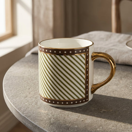 Vintage Moroccan Geometric Ceramic Mug