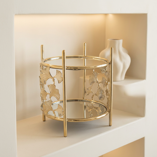 Botanical Gold Frame 2 Tier Glass Accent Tray