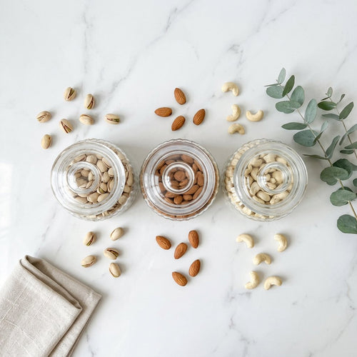 Elegant Hampton Glass Spice & Snack Canister Trio