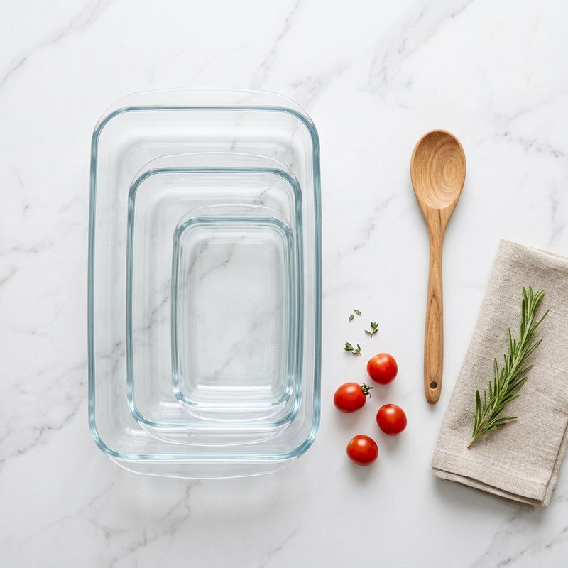Classic Rectangular Glass Bakeware Set of 3