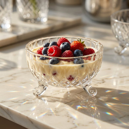 Elegant Glass Crystal Cascade Bowl Set of 7