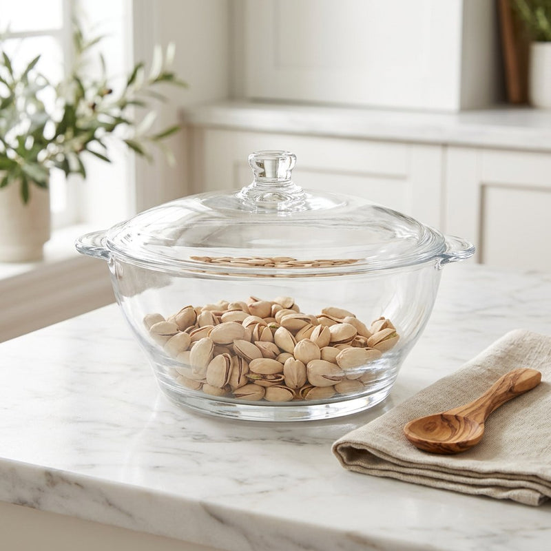 Elegant Glass Serving Casserole with Lid