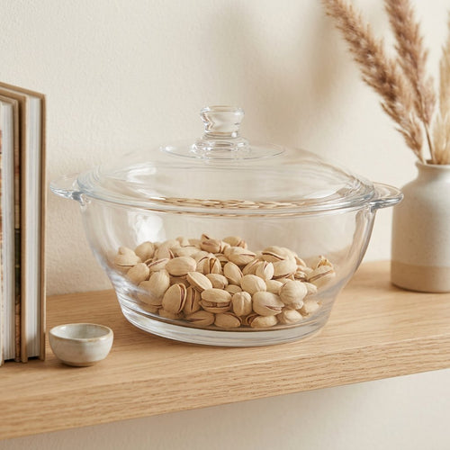Elegant Glass Serving Casserole with Lid