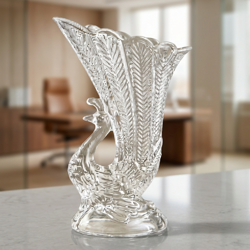 Sophisticated Crystal Glass Peacock Showpiece