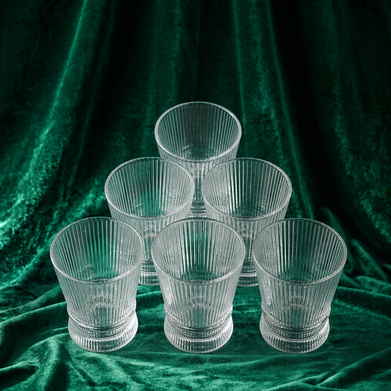 Ribbed Glass Tumblers Set of 6