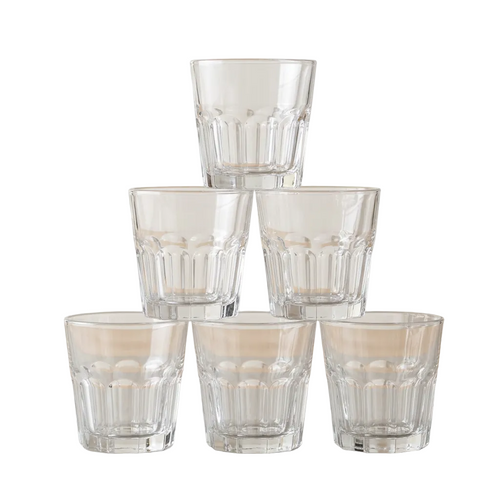 Classic Faceted Crystal Whiskey Glasses Set of 6