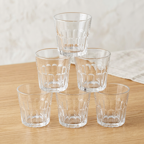 Classic Faceted Crystal Whiskey Glasses Set of 6