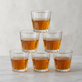 Classic Faceted Crystal Whiskey Glasses Set of 6