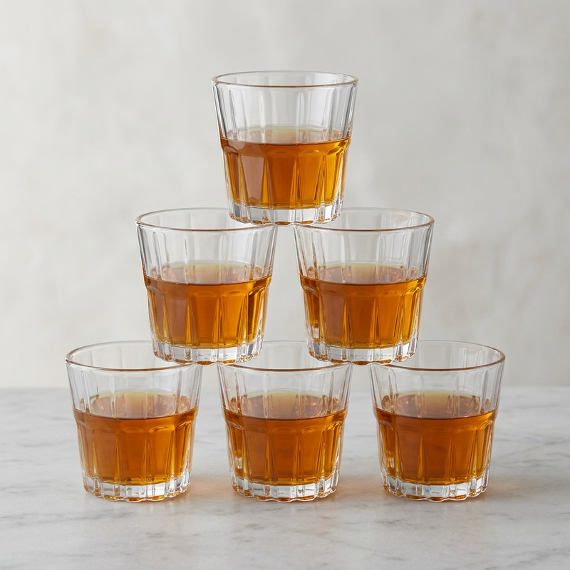 Classic Faceted Crystal Whiskey Glasses Set of 6