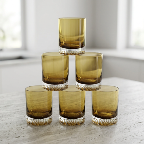 Minimalist Olive Green Heavy-Base Tumblers Set of 6
