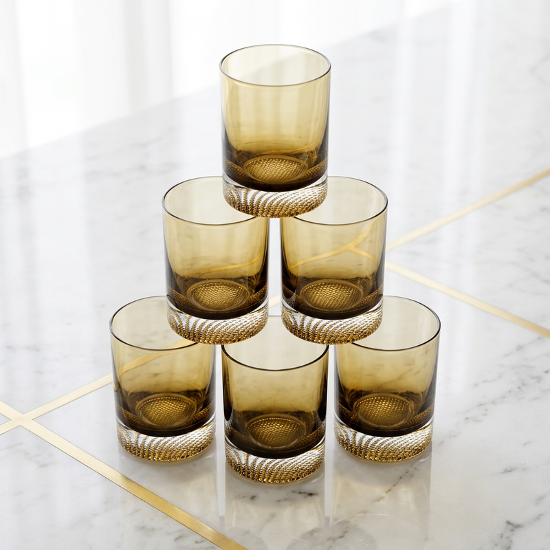 Minimalist Olive Green Heavy-Base Tumblers Set of 6