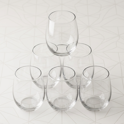 Classic Stemless Glass Tumblers Set of 6