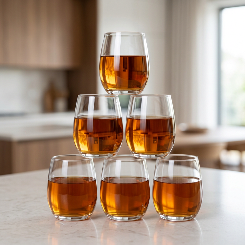 Classic Stemless Glass Tumblers Set of 6