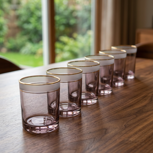 Imperial Gold Rim Whiskey Glasses Set of 6
