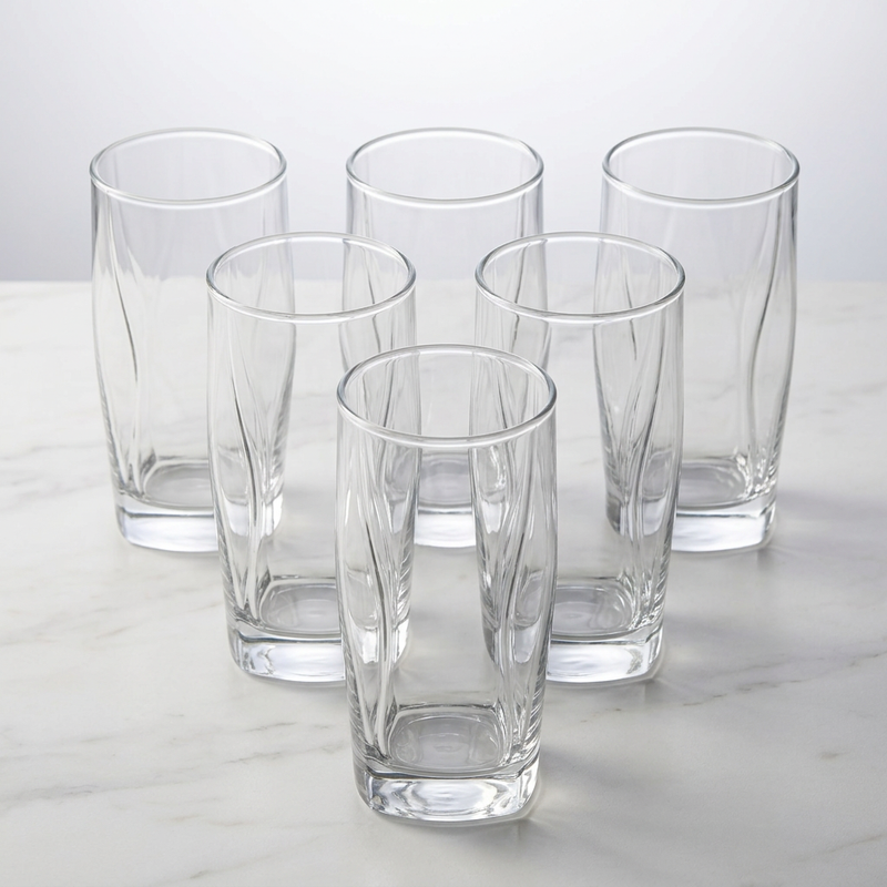 Artisan Wavy Crystal Tumblers Set of 6