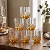 Amber Textured Glass Tumbler Set of 6