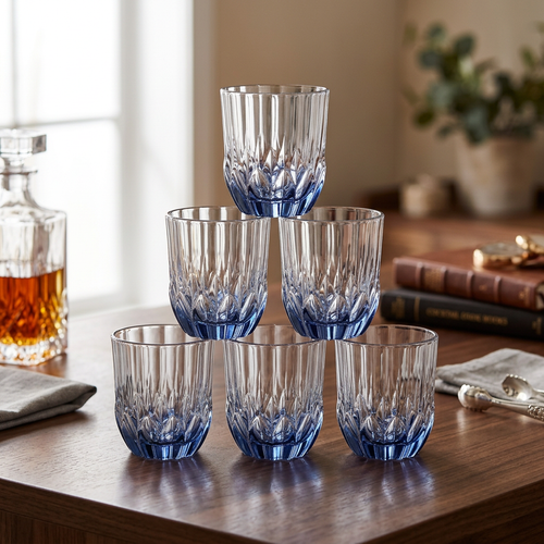 Amber Textured Glass Tumbler Set of 6