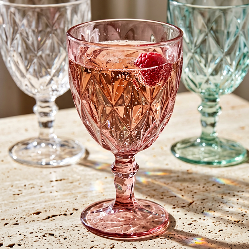 Multi Color Wine Glass Set of 3