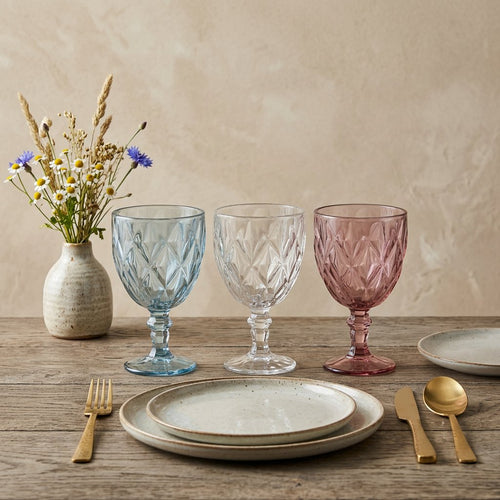 Multi Color Wine Glass Set of 3