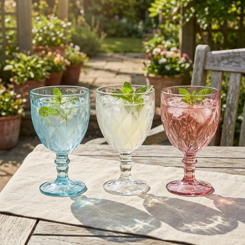 Multi Color Wine Glass Set of 3