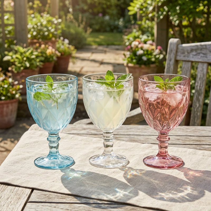 Multi Color Wine Glass Set of 3