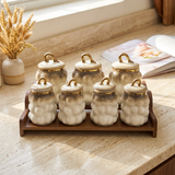 Modern Bubble Texture Ceramic Spice Container Set