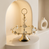 Elegant Gold Blossom Mirrored Serving Platter