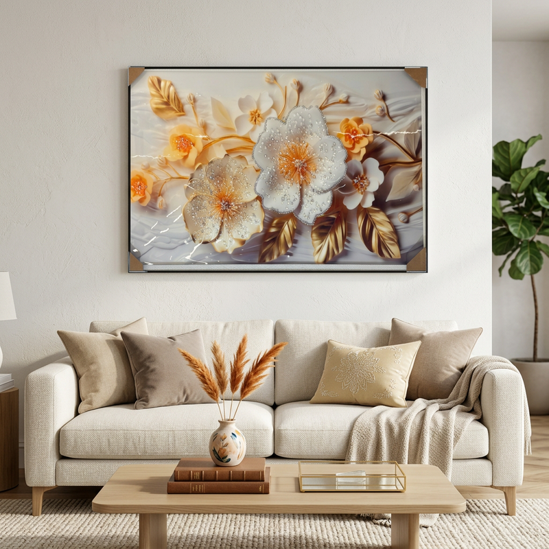 3D Textured Floral Canvas Wall Art