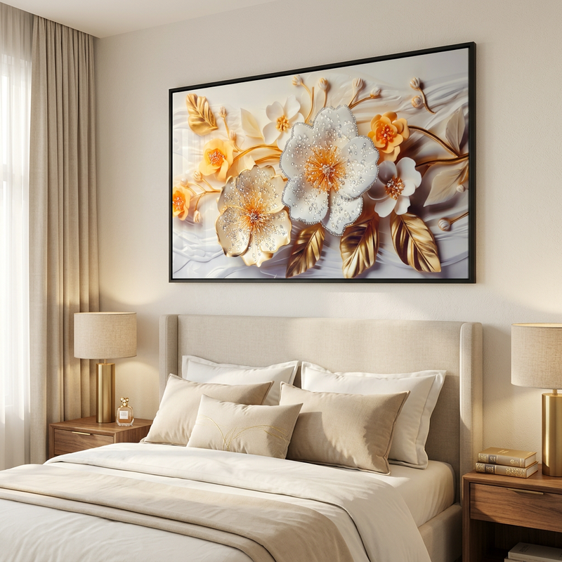 3D Textured Floral Canvas Wall Art