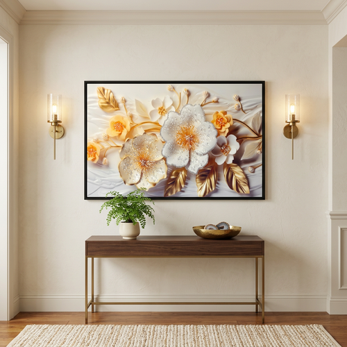 3D Textured Floral Canvas Wall Art