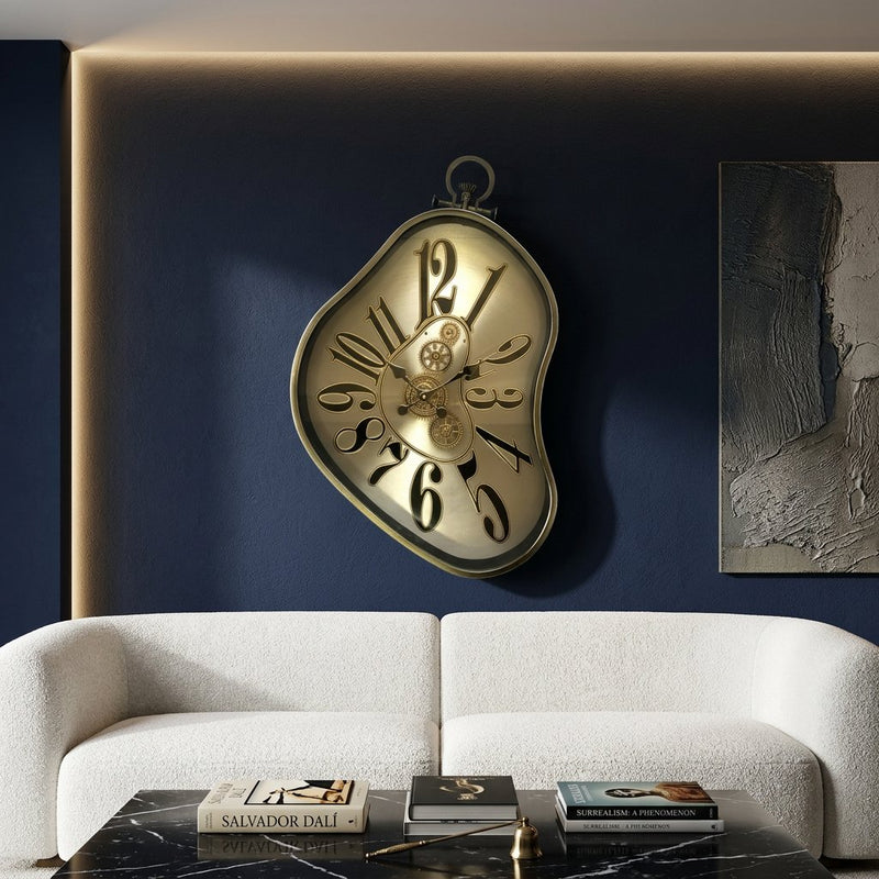Brushed Gold Steampunk Wall Decor Clock