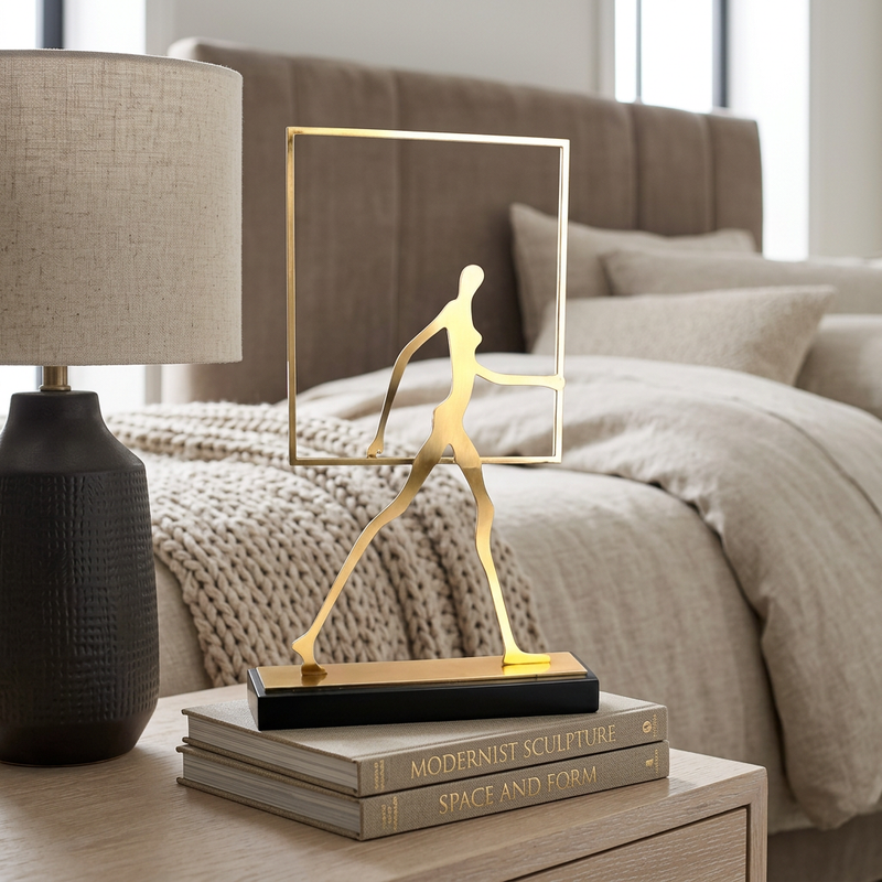 Frame of Life Abstract Walking Figure Sculpture