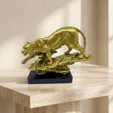 Artisan Golden Prowling Tiger Sculpture