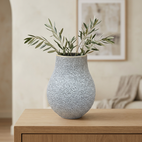 Minimalist Volcanic Finish Bulbous Vase
