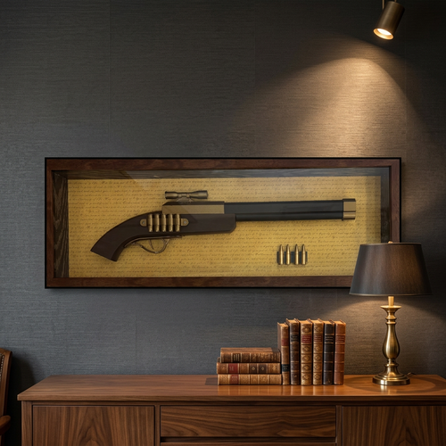 Antique Style Rifle Display Shadow Box Wall Art