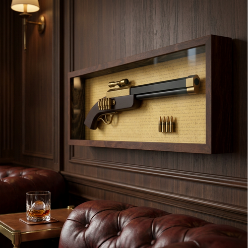 Antique Style Rifle Display Shadow Box Wall Art