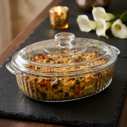 Classic 1 Litre Glass Casserole Dish with Matching Lid