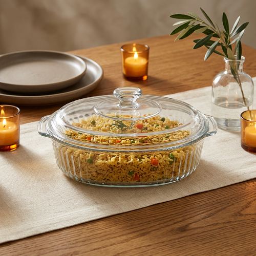 Classic 1 Litre Glass Casserole Dish with Matching Lid