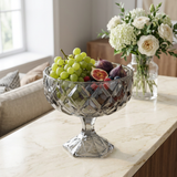 Elegant Silver Tinted Serving Fruit Bowl 7 Inch