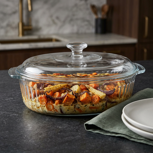Classic 1 Litre Glass Casserole Dish with Matching Lid