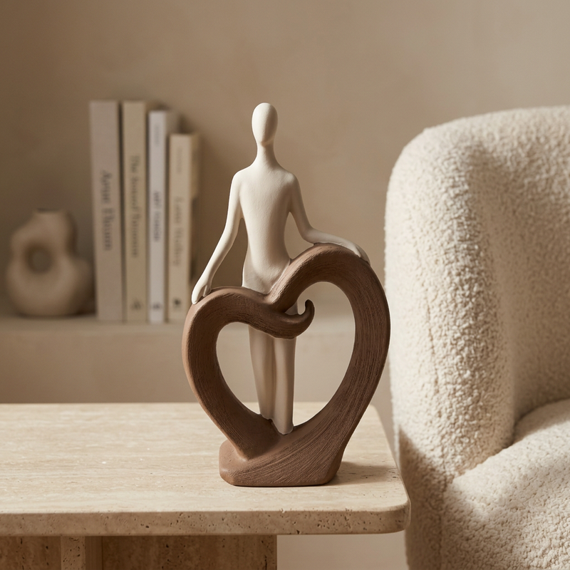 Heart's Embrace Abstract Dual-Tone Figurine