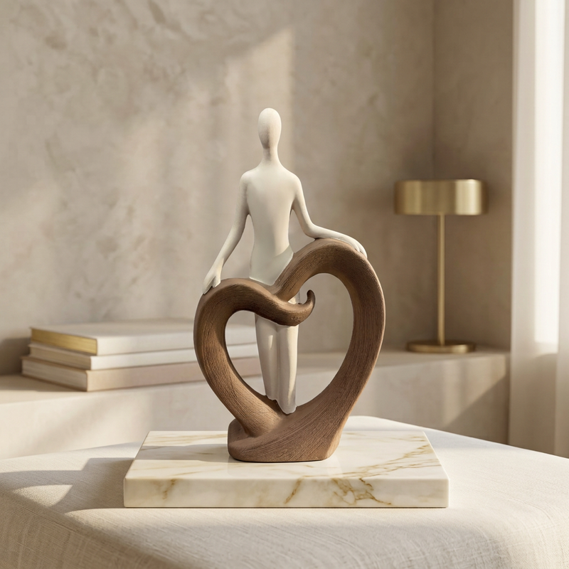 Heart's Embrace Abstract Dual-Tone Figurine