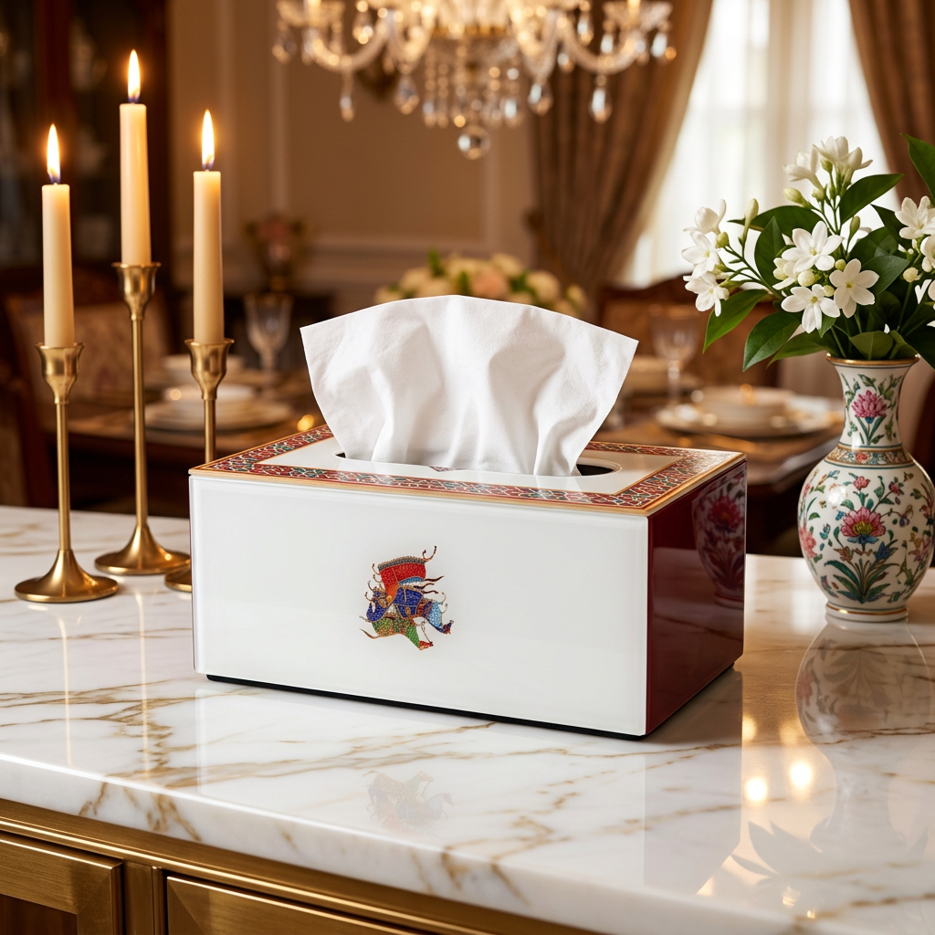 Traditional Biznik Pattern Printed Tissue Box Holder