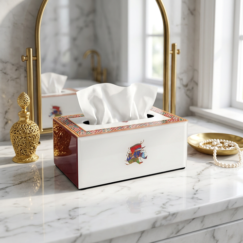 Traditional Biznik Pattern Printed Tissue Box Holder