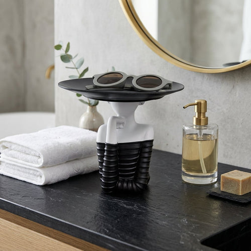 Modern Black and White Catchall Tray