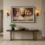 7 Running Horses Canvas Wall Art Painting